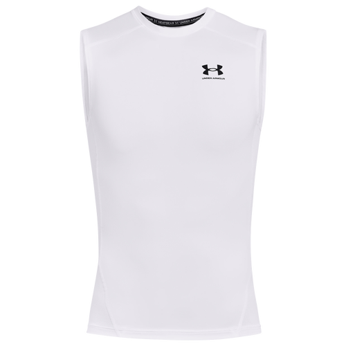 Under Armour Mens  Heatgear Armour Compression S/l Shirt In White/black