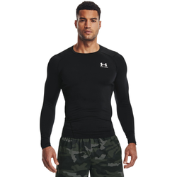 Men's - Under Armour HeatGear Armour Comp L/S T-Shirt - White/Black