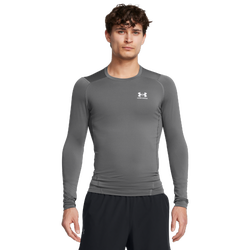 Men's - Under Armour HeatGear Armour Comp L/S T-Shirt - White/Castlerock