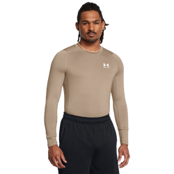 Men's - Under Armour HeatGear Armour Comp L/S T-Shirt - Sahara/White