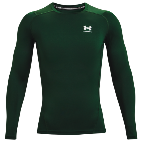 Under Armour Mens  Heatgear Armour Comp L/s T-shirt In Forest Green