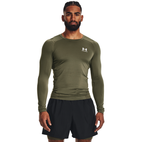 

Under Armour Mens Under Armour HeatGear Armour Comp L/S T-Shirt - Mens White/Marine Od Green Size S