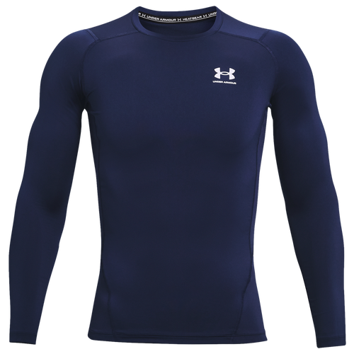 

Under Armour Mens Under Armour HeatGear Armour Comp L/S T-Shirt - Mens Midnight Navy/White Size XL