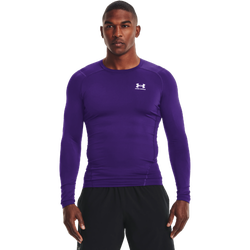 Men's - Under Armour HeatGear Armour Comp L/S T-Shirt - White/Purple