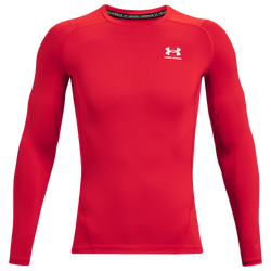 Men's - Under Armour HeatGear Armour Comp L/S T-Shirt - White/Red