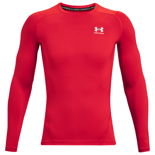 

Under Armour Mens Under Armour HeatGear Armour Comp L/S T-Shirt - Mens White/Red Size S