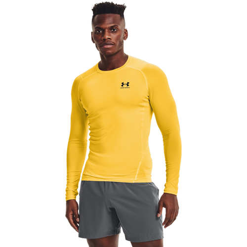 

Under Armour Mens Under Armour HeatGear Armour Comp L/S T-Shirt - Mens Taxi/Black Size S