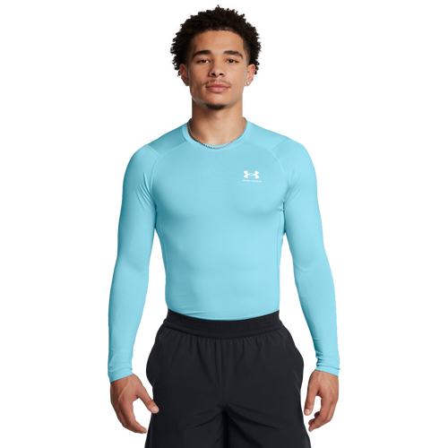 

Under Armour Mens Under Armour HeatGear Armour Comp L/S T-Shirt - Mens Sky Blue/White Size XL