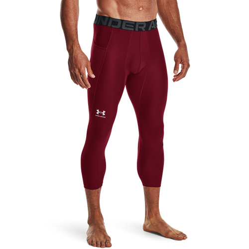 

Under Armour Mens Under Armour HG Armour 2.0 3/4 Compression Tights - Mens Cardinal/White Size XXLT