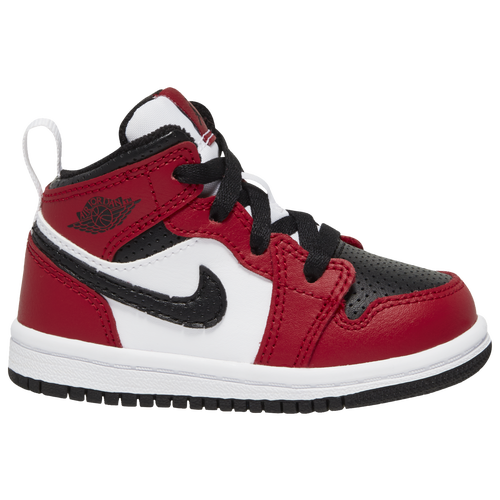 Jordan Toddler Air Jordan 1 Mid Basketball Shoes, Boys', Size 10, Black/Black/Gym Red