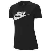 Women's Black Nike Cotton Logo 23 Green O T-Shirt