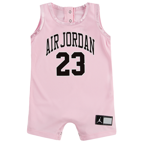 

Jordan Girls Jordan 23 Jersey Romper - Girls' Infant Pink/Black Size 12MO