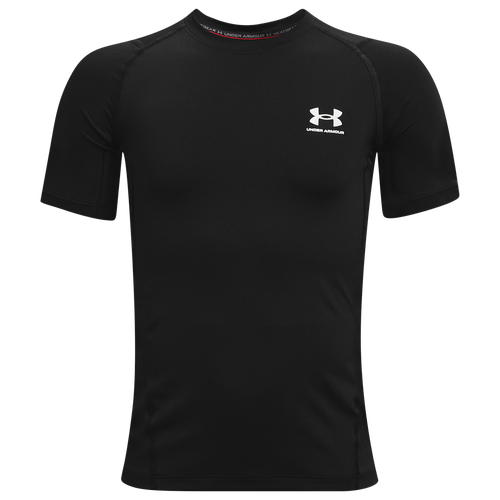 

Boys Under Armour Under Armour Armour HeatGear Short Sleeve T-Shirt - Boys' Grade School White/Black Size L