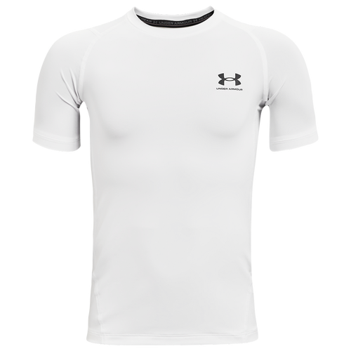 

Boys Under Armour Under Armour Armour HeatGear Short Sleeve T-Shirt - Boys' Grade School White/Black Size L