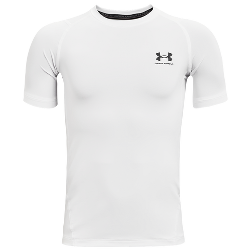 

Boys Under Armour Under Armour Armour HeatGear Short Sleeve T-Shirt - Boys' Grade School White/Black Size M
