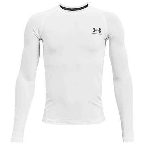 

Boys Under Armour Under Armour HG Armour Long Sleeve Tee - Boys' Grade School White Size L