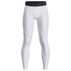 Boys' Grade School - Under Armour HeatGear Armour Leggings - White