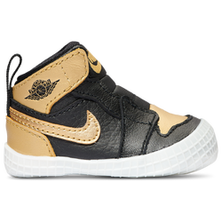 Boys' Infant - Jordan AJ 1 Crib Bootie  - Black/Gold