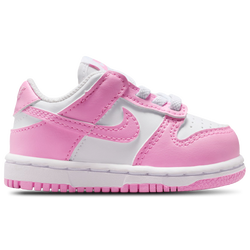 Girls' Toddler - Nike Dunk Low N  - White/Pink Rise