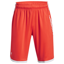 Boys' Grade School - Under Armour Stunt 3.0 Printed Shorts - Ghost Gray/Radio Red/White