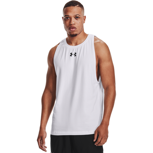 

Under Armour Mens Under Armour Baseline Cotton Basketball Tank - Mens Black/White Size XL