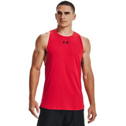 Men's - Under Armour Baseline Cotton Basketball Tank - Red/Black