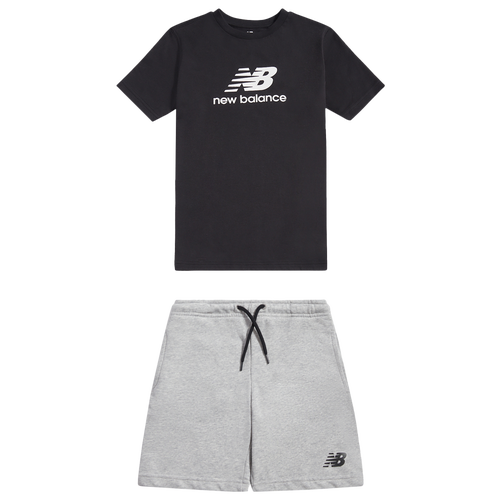 BOYS - New Balance T-Shirt Short Set - Black/Gray