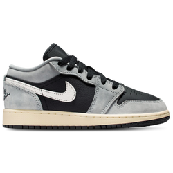 Boys' Grade School - Jordan AJ 1 Low SE  - Black/Sail/Light Smoke