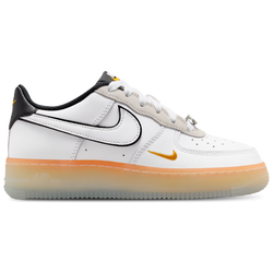 Boys' Grade School - Nike Air Force 1 FL2  - White/Black/Orange
