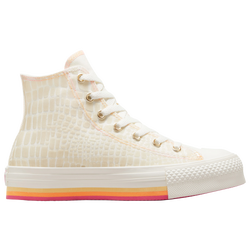 Girls' Grade School - Converse Glazed Chrome Chuck Taylor Eva Lift Hi - Orange/Pink/Egret