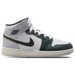 Boys' Grade School - Jordan AJ 1 Mid SE  - White/Green