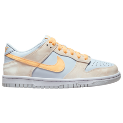 Girls' Grade School - Nike Dunk Low  - White/Yellow/Blue