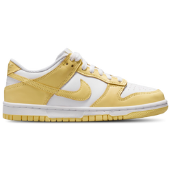 Girls' Grade School - Nike Dunk Low  - White/Soft Yellow