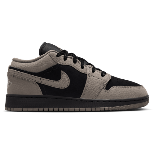Jordan Boys AJ 1 Low SE - Boy's Grade School Running Shoes Size 04.5 - Light Wild Mangolive Gray/Black
