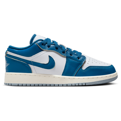 Boys' Grade School - Jordan AJ 1 Low  - White/Tan/Blue