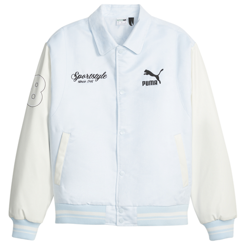 

PUMA Mens PUMA Puma Team Varsity Jacket - Mens Icy Blue Size XXL