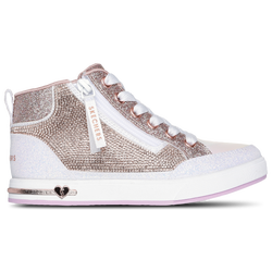 Girls' Preschool - Skechers Shoutouts Lace Up Ombre Rhinestone - White/Gold