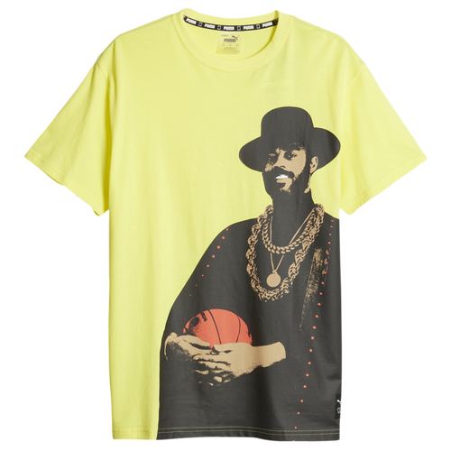 Puma Mens  Franchise Clyde Graphic T-shirt In Lemon Meringue/black