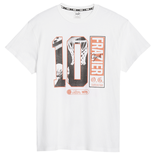 

PUMA Mens PUMA Clydes Closet T-Shirt - Mens Puma White/Orange/Black Size S