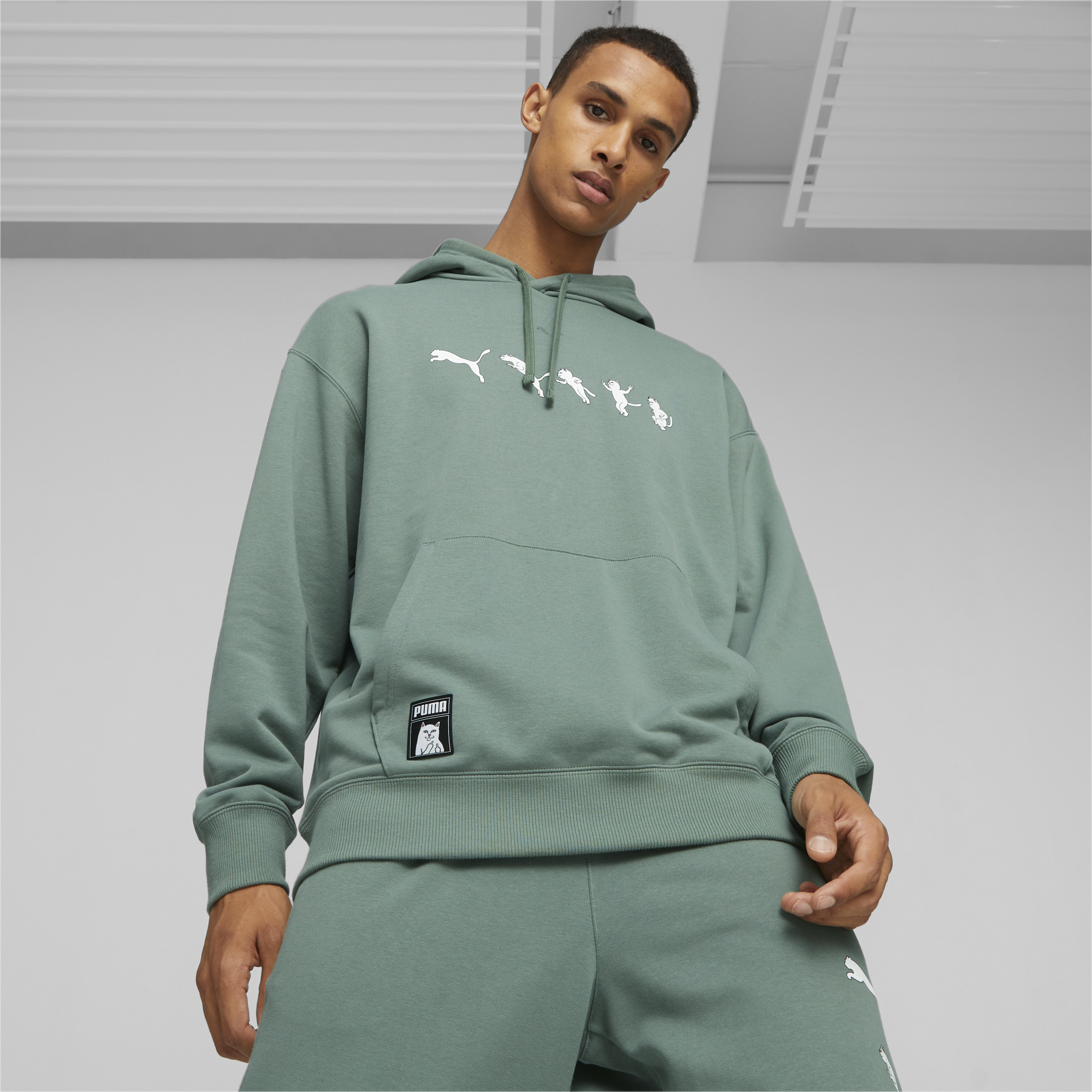 Teal discount puma hoodie