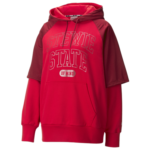 

PUMA Womens PUMA Stewie X Ruby Pullover Hoodie - Womens Intense Red/Urban Red Size L