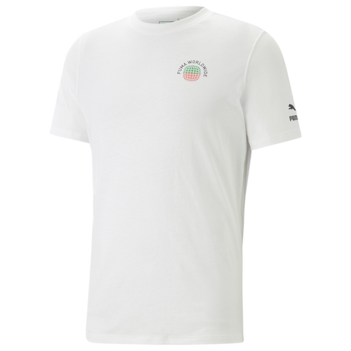Puma Mens  Worldwide Graphic T-shirt In White/multi