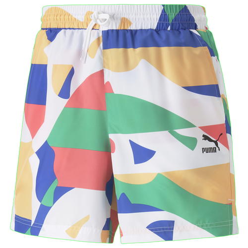 

PUMA Mens PUMA Worldwide AOP 6 Woven Shorts - Mens White/Multi Size L