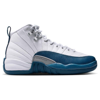 Jordan Grade School Retro 12 - WHITE/FRENCH BLUE/METALLIC SILVER