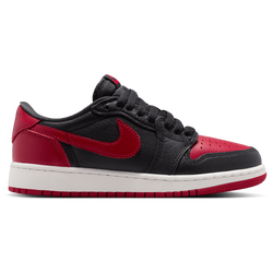 Boys' Grade School - Jordan AJ 1 Retro Low OG  - Black/Red/White