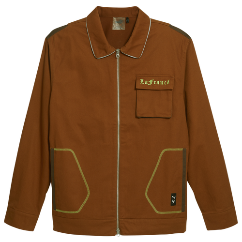 Shop Puma Mens  Hoops X Lafrance Work Jacket In Chestnut/green