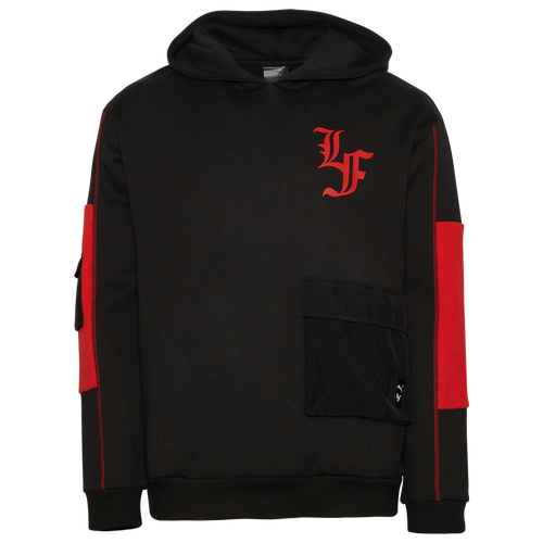 Shop Puma Mens  Hoops X Lafrance Holiday Cargo Hoodie In Black/red