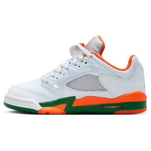 Jordan 5 Retro Low GS Football Grey Brilliant Orange Pine Green