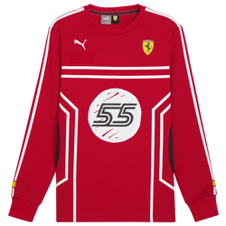 Men's - PUMA Joshua Vides For Scuderia Ferrari Mesh Crew - Rosso Corsa
