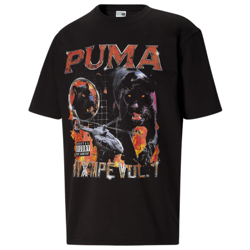 Puma Mens  Mixtape Album T-shirt In  Black/red/multi